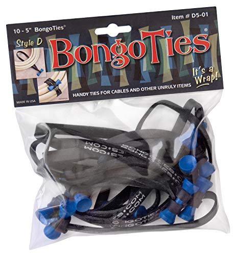 BongoTies D5-01-B Style D Kabelbinder mit blauer Spitze, 10 Stück, 12,7 cm