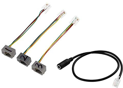WOVELOT RJ9 4P4C Male Plug to 3.5mm Female Jack Headset Audio Phone Converter Adapter Extension Cable Wire Cord for Avaya/Cisco
