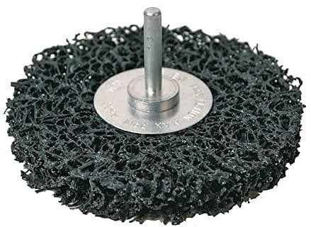 OC-PRO Roue de Décapage en Nylon Non Tissé avec Revêtement de Carbure de Silicium, Tige en Alliage, 100 mm, Gris, Pour Perceuse, Moyen, 24 Grit