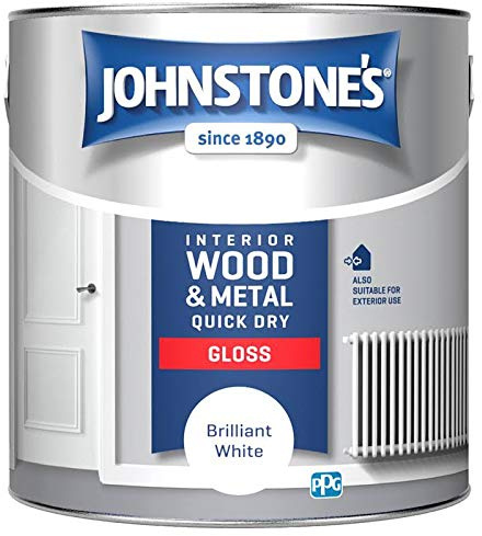 Johnstones Interior Wood & Metal Quick Dry Gloss Brilliant White 2.5L