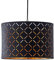 Innoteck Decorative Arygle-Pattern Cut Neutral Fabric and Warm Golden Reflective Film Drum Shade, Mult-Functions for Desk, Floor Lamp & Ceiling Pendant, Plastic, Outer Black, Inner Gold
