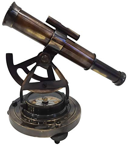 Antikes Vintage-Design, Navigationsinstrument, Theodolit, Alidade, Teleskop-Kompass, nautisches Sammlerstück, Dekoration für Büro, Schreibtisch, Geschenk, Display