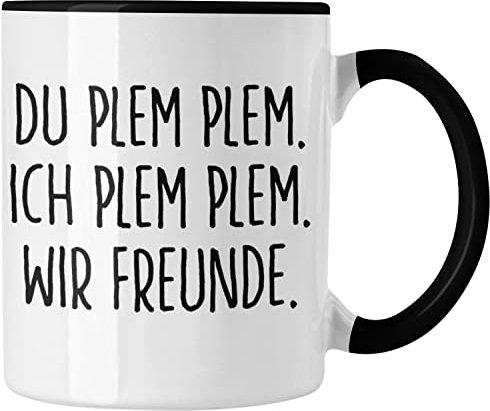 Trendation - Beste Freunde Tasse Geschenk Beste Freundin Freund Kaffeetasse Geschenkidee Allerbeste BFF Freundin Spruch Geburtstag Freundinnen (Schwarz)