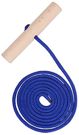 Spetebo COLINT Schlitten Zugseil mit Holz Griff - 160 cm - Zugleine in blau für Rodelschlitten und Bobs - Zug Keine Seil Band für Davos Hörnerschlitten Klappschlitten Bob Kinder Rutschauto