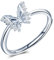 MicLee Damen Eheringe 925 Sterling Silber Schmetterling Ring Hochzeitsringe Verlobungsring Trauringe mit Weiß Zirkonia Partnerring Verstellbare Geschenke für Valentinstag Weihnachten für Frauen