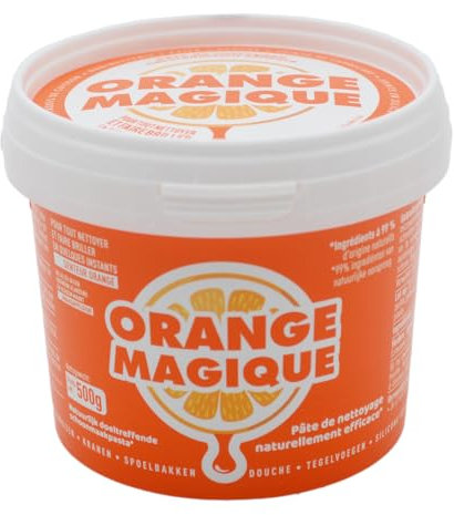 ORANGE MAGIQUE - Pâte de nettoyage efficace et naturelle - Tout nettoyer et faire briller rapidement - Ingrédients à 99% d'origine naturelle - Facile à utiliser - 500g