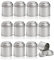 EBOOBA Lot de 12 boîtes à thé avec double couvercle hermétique - 200 ml - Rondes - Petite boîte à thé de cuisine - Feuilles en vrac