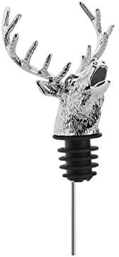 Dzmuero Bottle Pourers, Spirit Pourers, Zinc Alloy Pourer with Strong Tigntness Vintage Polishing Deer Head Shape Pourers Durable and not Easy to Deform and Get Rusty for 18mm-20mm (Silver)