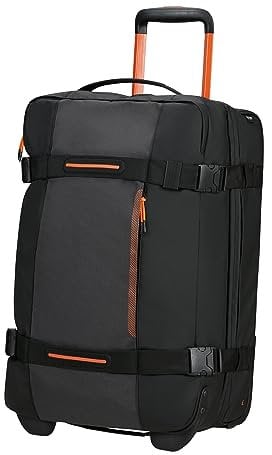 American Tourister Urban Track, Reisetasche S mit 2 Rollen, 55 cm, 55 L, Schwarz (Black/Orange)