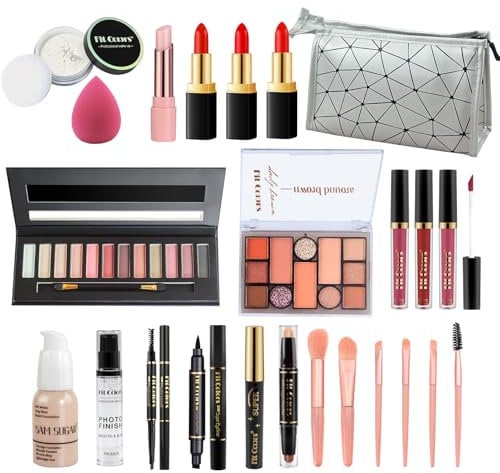 Tutto in uno Set di Trucco, Cosmetico Make Up Starter Kit Con Borsa di Immagazzinaggio Portatile Travel Make Up Palette Ombretto Fondotinta Lip Gloss Trucco Set Regalo per Adolescenti & Adulti