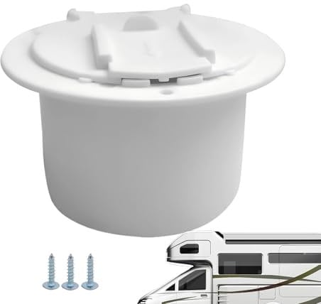 Abdeckung für Wohnmobil-Steckdosen, weiß, Abdeckung für elektrische Kabel für Wohnmobile, rundes Zubehör, Kabeldurchführung, Kabel-Organizer mit Schrauben für Camping