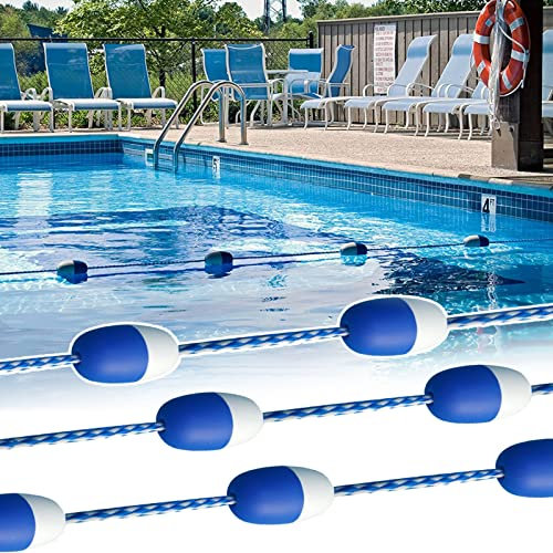 OLSKFUH Cuerdas De Flotación para Piscinas Azules Y Blancas, Línea Divisoria De Cuerda De Polietileno con Flotadores, para Entrenamiento Y Competición En Piscinas,4m/13.1ft