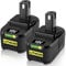 2Pack 8.0AH 18V P108 Replacement Battery for Ryobi Battery Compatible with Ryobi Battery 18V RB18L50 RB18L40 RB18L25 RB18L15 RB18L13 P102 P103 P104 P105 P106 P107 with LED Indicator