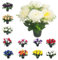 Rose Artificial Flowers in Grave Flower Pots – UV Resistant, Realistic, Long-Lasting Design for Cemetery Decorations, Grave Displays, Home & Garden Memorial Arrangements (Ivory & Cream)