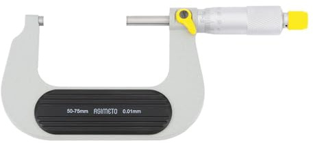 ASIMETO Bügelmessschraube analog, 0,01 mm, Messbereich 50-75 mm | Analoge Bügelmessschraube, Ablesung 0,01 mm, Hartmetall-Messflächen, mit Ratsche, Messbereich 50-75 mm, inkl. Etui