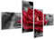 islandburner Tableau sur toile Rose rouge avec des gouttes d'eau sur fond gris Cadre Affiche Poster Murale Tableaux