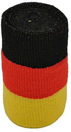 Holthaus Medical Fixierbinde Bandage Binde Verband, Deutschland, schwarz-rot-gold, WM, Fanartikel, 8cm x 4m, 1 Rolle