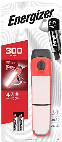 Energizer Profesional - Linterna de trabajo para iluminación de área para uso profesional, 250 lúmenes, resistencia caída 1 m y 4 pilas AA incluidas