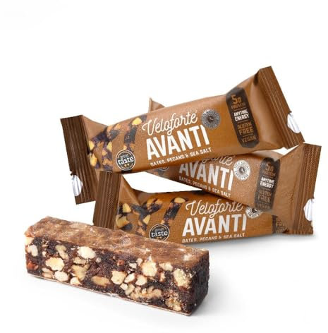 Veloforte Avanti Energy Bar, Dates & Pecan - Balanced Protein & Carbs for Sport, Healthy 100% Natural Performance, Plant-Based, Dairy-Free, Gluten-Free, Vegan (24 bars)