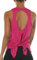 icyzone Damen Sport Top Yoga Fitness Shirt Rückenfrei Oberteil Atmungsaktive Laufshirt (M, Rose Red)