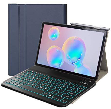 Lobwerk 2in1 Bluetooth Tastatur und Cover für Samsung Galaxy Tab S5e SM-T720 SM-T725 11 Case Schutz Hülle Blau