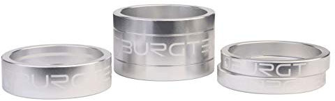 Burgtec Stem Spacer Kit - Silver/Mountain Bike MTB Part Match Component Lightweight Alloy Accessories Cycling Biking Cycle Trail Ride Style Race Downhill Freeride Dirt Jump Screw Spacer Headset Kit