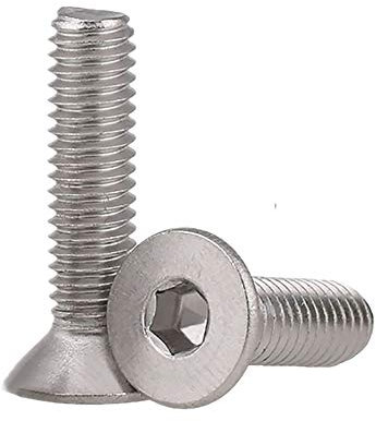 Lot de 100 vis à tête fraisée hexagonale en acier inoxydable M4 x 6 mm