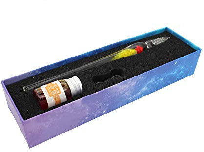 Gullor Stylo à plume en verre borosilicate avec méduse, jaune