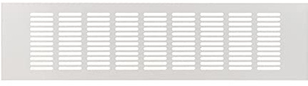 400x100mm Vent Grill/Cover - White 16x4 inch Air Grate Plinth - Kitchen Worktop Grille - Door Ventilation Grille | Aluminum