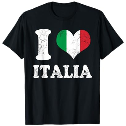 I Love Italia Bandiera Cuore Italia Italiano Italiano Maglietta