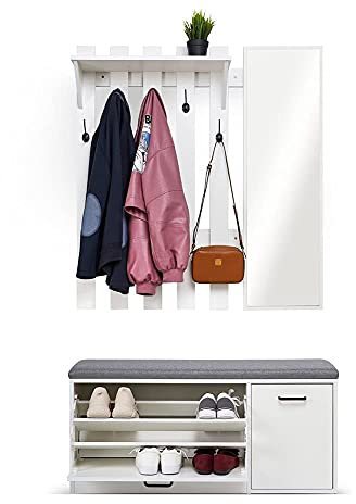 Mondeer Ensemble de Meubles d'Entrée, Blanc, 100_x_180_cm