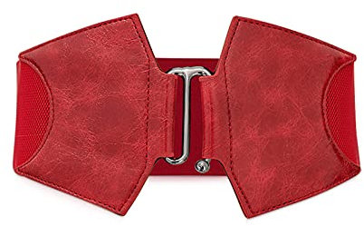 LumiSyne Damen Breit Elastischer Gürtel Ledergürtel Stretch Taillengürtel Legierung Haken Schnalle Design Gummiband Vintage Hüftgurt Für Anzugkleid Kleid Hemd