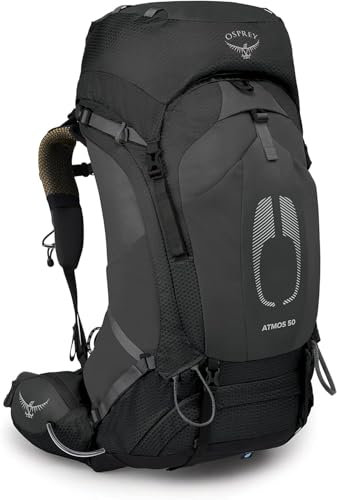 Osprey Herren Atmos AG 50 Rucksack, black, S-M