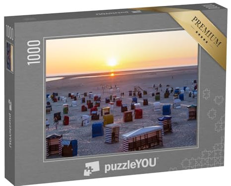 puzzleYOU: Puzzle 1000 Teile „Strandkörbe am Strand von Borkum“ – aus der Puzzle-Kollektion Borkum