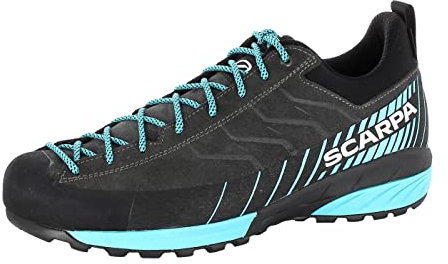 Scarpa M Mescalito GTX Grau - Gore-Tex Wasserdichter Leichter Herren Zustiegsschuh, Größe EU 41.5 - Farbe Shark - Azur