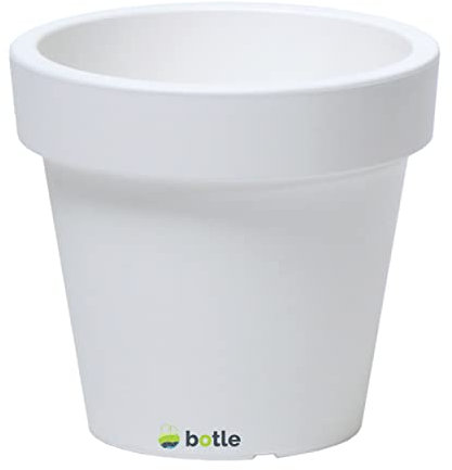 botle Macetero de 35 cm x 31,8 cm, color blanco