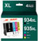 HALLOLUX 4er-Pack 934XL 935XL Multipack Druckerpatronen Kompatibel für 934 XL 935 XL Patronen für OfficeJet Pro 6230 6830 6835 OfficeJet 6812 6815 6820