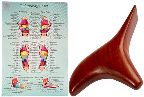 CCcollections Ensembles d'outils de Massage avec tableau pour professionnels, Massage des pieds et des mains, bâton en bois, réflexologie (Set I)