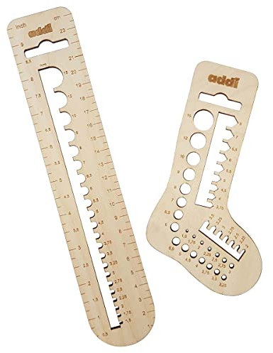 addi Skacel addiCalibro Stricknadelmessgerät, Holz, 2 Stück