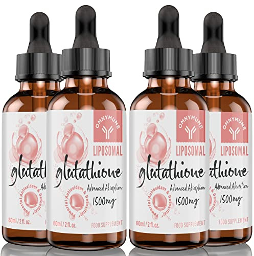 Glutathion Liposomal Liquide 1500 mg avec Vitamine C, L-Glutathion Réduit, Vegan, 180 ml