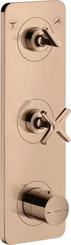 hansgrohe AXOR Citterio E Thermostatmodul Unterputz 38 x 12 für 2 Verbraucher, 36703300, Farbe: Polished Red Gold
