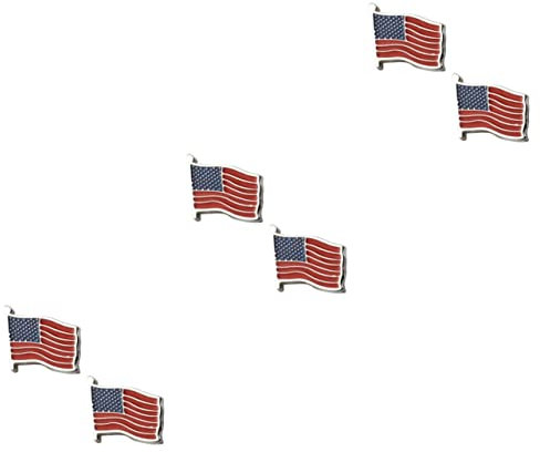 Amosfun 3 Paare Hochzeit Manschettenknöpfe Usa-flaggenstift Manschettenknöpfe Zum Tag Der Unabhängigkeit Partybevorzugung Zum Nationalfeiertag Us Flagge Knopf Mann Vereinigte Staaten