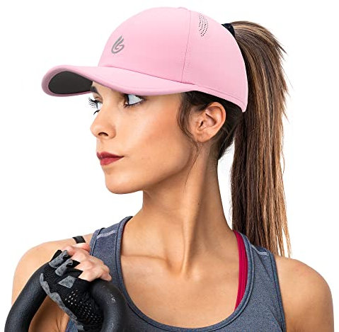 Gisdanchz Basecap Damen Baseball Cap mit Pferdeschwanz Performance Cappy Frauen Tennis Running Cap Damen Uv Schutz Kappe Laufcap Laufmütze Schildkappe Sonnenschutz Kappen Damen Sommer, Rosa
