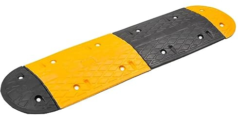 vidaXL Bodenschwelle Gelb & Schwarz 129x32,5 x4 cm Gummi