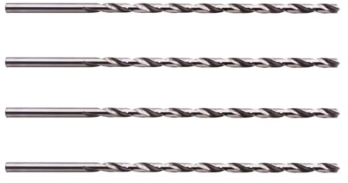 Saim Extra Long Twist Drill Bits,4Pcs HSS(High Speed Steel) Drill Bits 6mm Diameter 200mm Length for Hardened Metal Woodwork Plastic aluminum alloy
