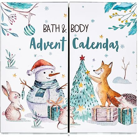 Accentra - Calendrier de l'Avent de soins 2024 pour filles avec 24 produits de soins avec lotion pour le corps, bombes de bain, gel douche, shampooing, baume pour les lèvres, crème pour les mains.
