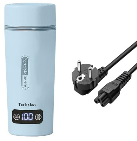 Elektrischer Wasserkocher, Reisewasserkocher Lcd Display 4 Einstellbare Temperaturen, 350ml Tragbarer Elektrischer Wasserkocher 304 Edelstahl Liner, 300W 220V Anti-Trockenbrand- und Warmhaltefunktion
