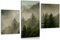 HUBDECO 3-Teiliges Leinwand Bild Wohnzimmer - Bilder, Poster, Kunstdrucke - Leinwandbild - Bild auf Leinwand - Tolle Zimmerdekoration - Schlafzimmer Bilder - 94x60 cm Bergnebel Natur