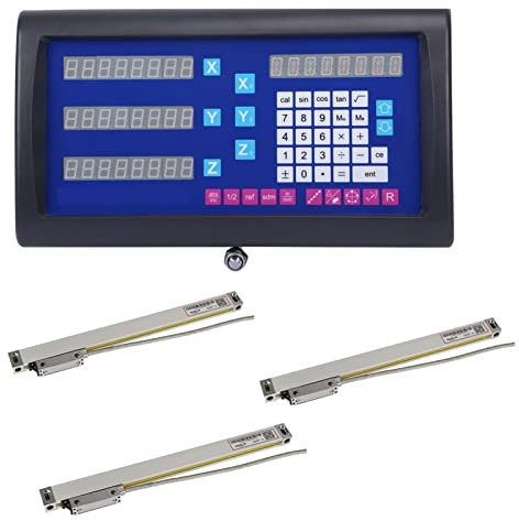 OUTFYT Drehmaschine-lineare Skala, Dringelmühle Kit. ES-17 3 AXIS DIGITAL-Anzeige. DRO +. 3 stücke TTL GS10 0.00. 5mm lineare Skala-optische Encoder-Linie für Drehfräsen