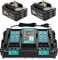 Pack of 2 18 V 5500 mAh Li-ion replacement battery +DC18RD 9A dual port charger for 18 V battery BL1850B BL1830 BL1840 BL1850 BL1860 BL1815 BL1820